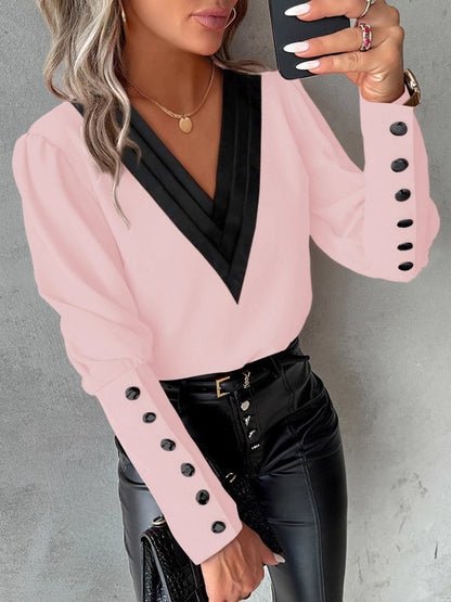 CAMISA | MANGA LARGA CUELLO EN  V