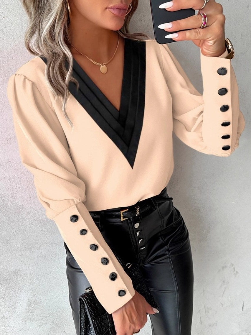 CAMISA | MANGA LARGA CUELLO EN  V