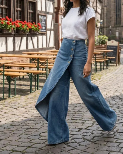 PANTALONES | VAQUEROS CRUZADOS TALLE ALTO