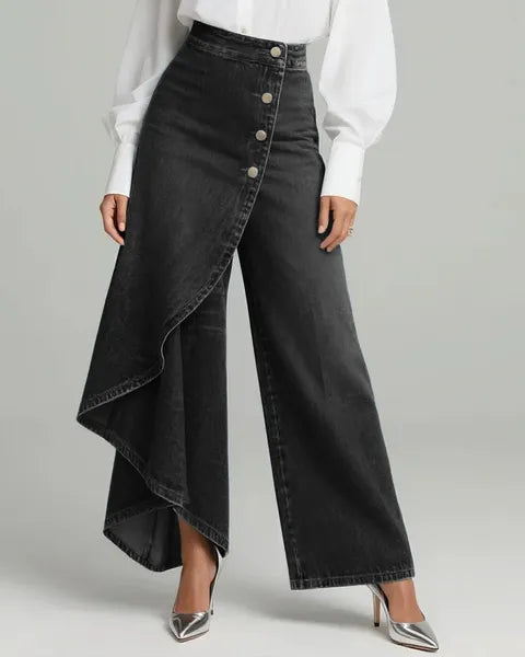 PANTALONES | VAQUEROS CRUZADOS TALLE ALTO