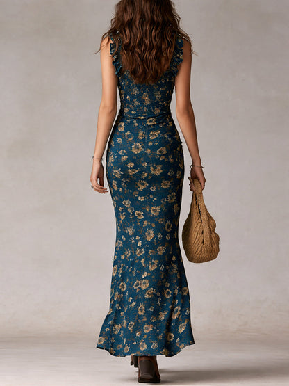 BOHEMIA | VESTIDO LARGO RETRO ABERTURA LATERAL