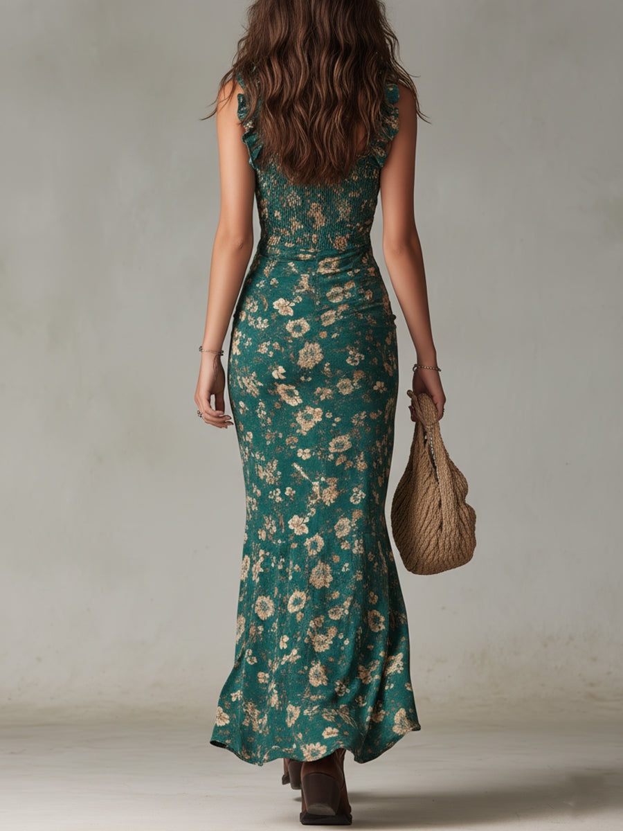 BOHEMIA | VESTIDO LARGO RETRO ABERTURA LATERAL