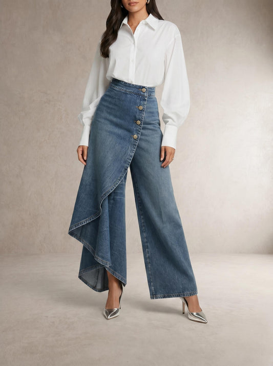 Pantalones | Vaqueros cruzados de talle alto
