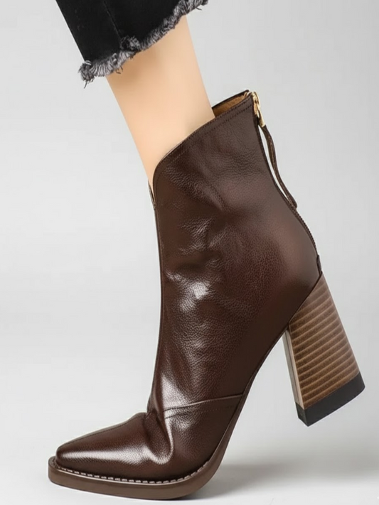 VALERIA | BOTINES CUERO MARRÓN