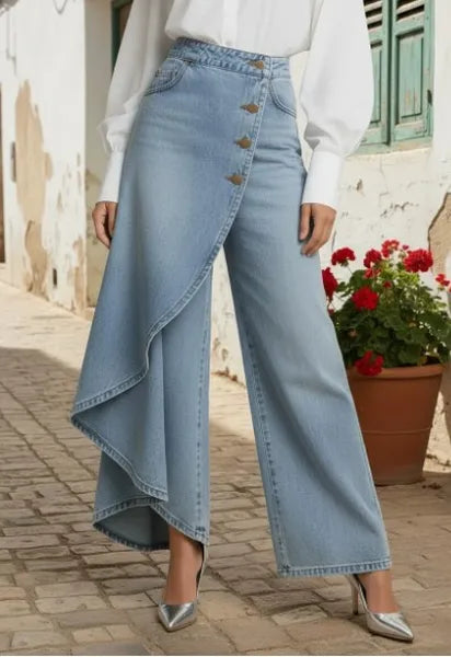 PANTALONES | VAQUEROS CRUZADOS TALLE ALTO