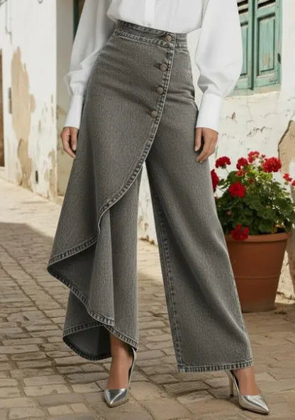 PANTALONES | VAQUEROS CRUZADOS TALLE ALTO