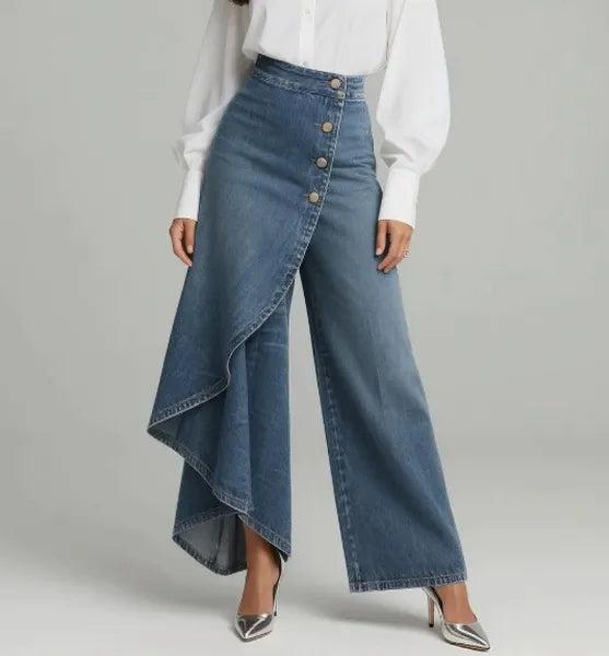 PANTALONES | VAQUEROS CRUZADOS TALLE ALTO