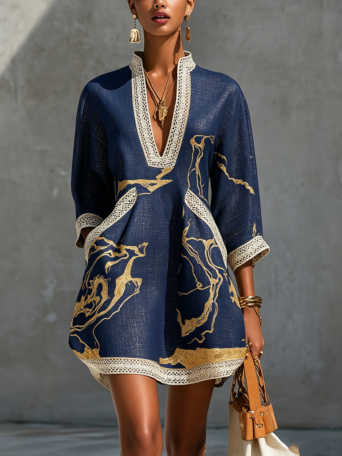 Donatella minivestido en azul marino