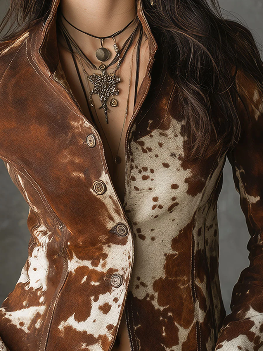 CHAQUETA | VINTAGE CUELLO ALTO ESTAMPADO