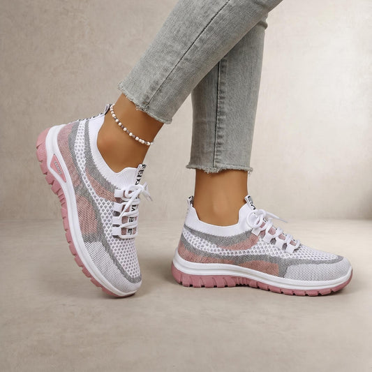 Zapatillas deportivas Nerina en blanco y rosa