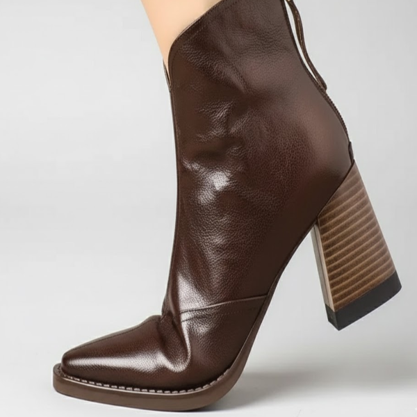 Botines Sorolla de tacon ancho en marron