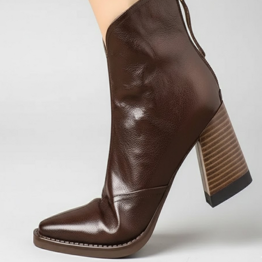 Botines Sorolla de tacon ancho en marron