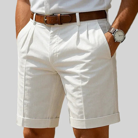 Bermudas plisadas de verano - Blanco