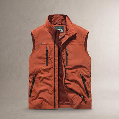 Chaleco Vicente en naranja con cremalleras
