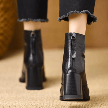 VALERIA | BOTINES CUERO MARRÓN