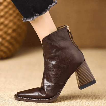 VALERIA | BOTINES CUERO MARRÓN